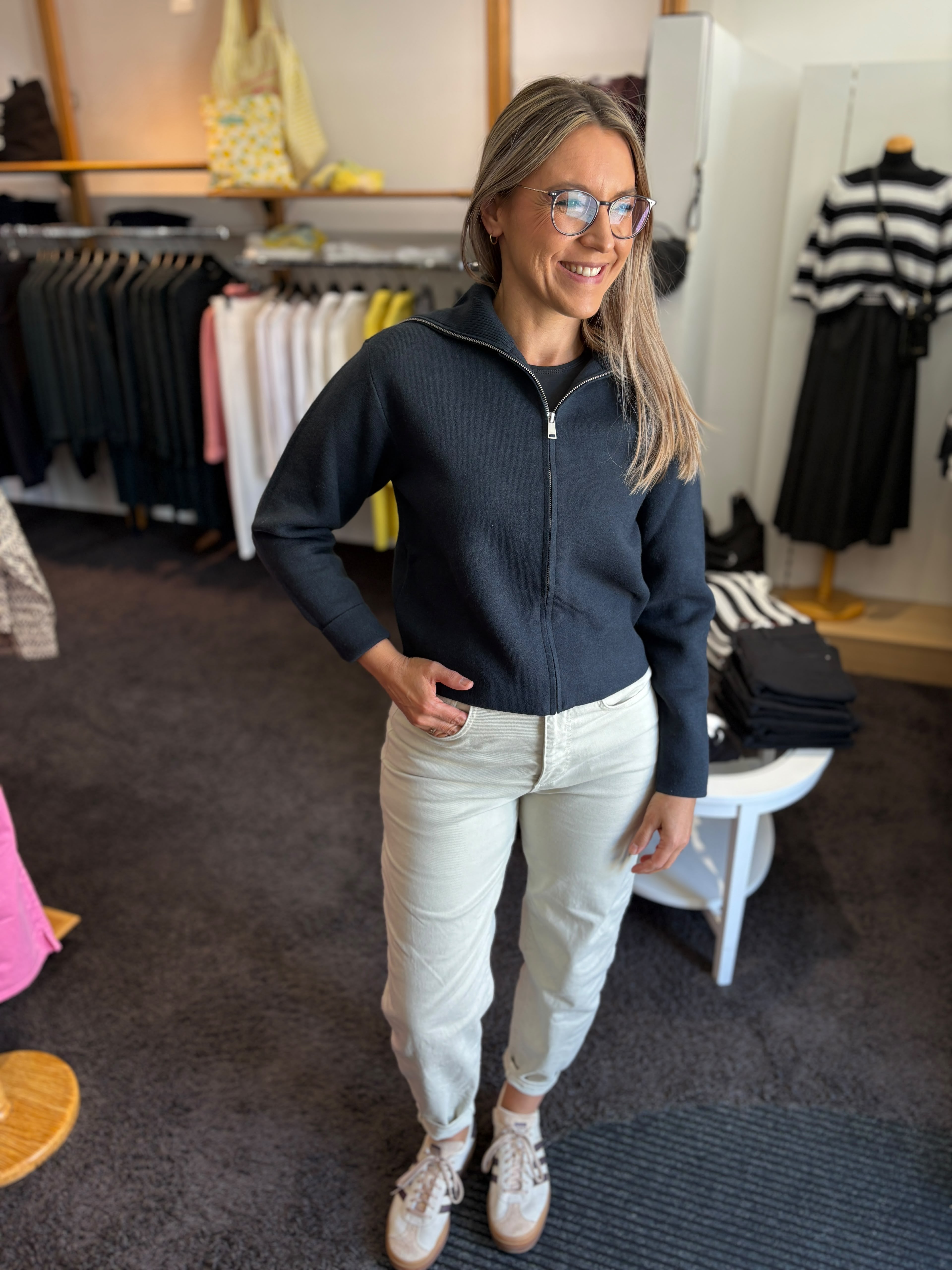 Strickjacke blau/grau von YAYA8:16